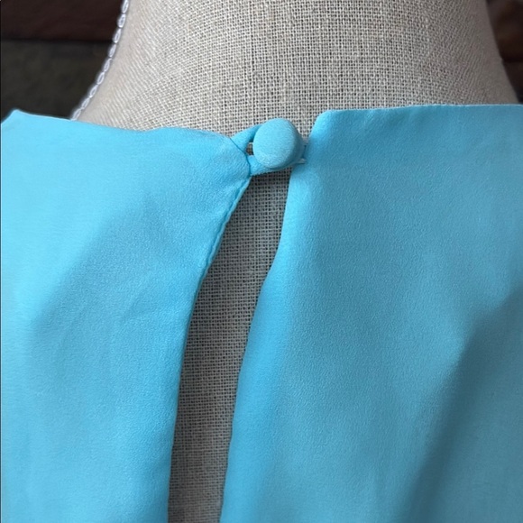 Elegant Vintage Blue Women's Pleated Top Lyn Diana - Picture 4 of 5